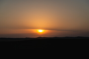 Beautiful sunset and skyline silhouette.