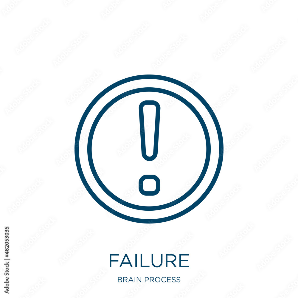 Poster failure icon from brain process collection. thin linear failure, business, technology outline icon i