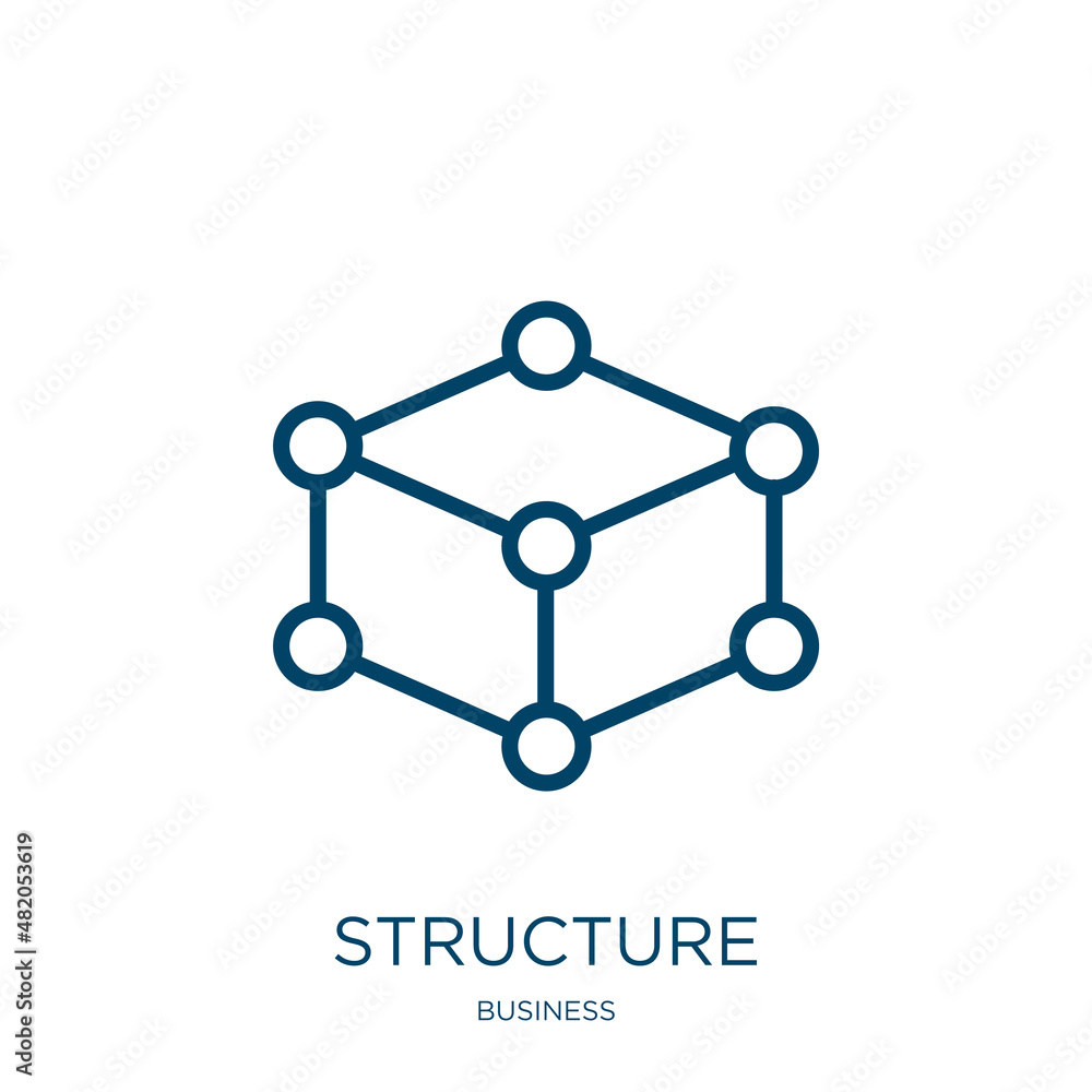 Poster structure icon from business collection. thin linear structure, business, data outline icon isolated
