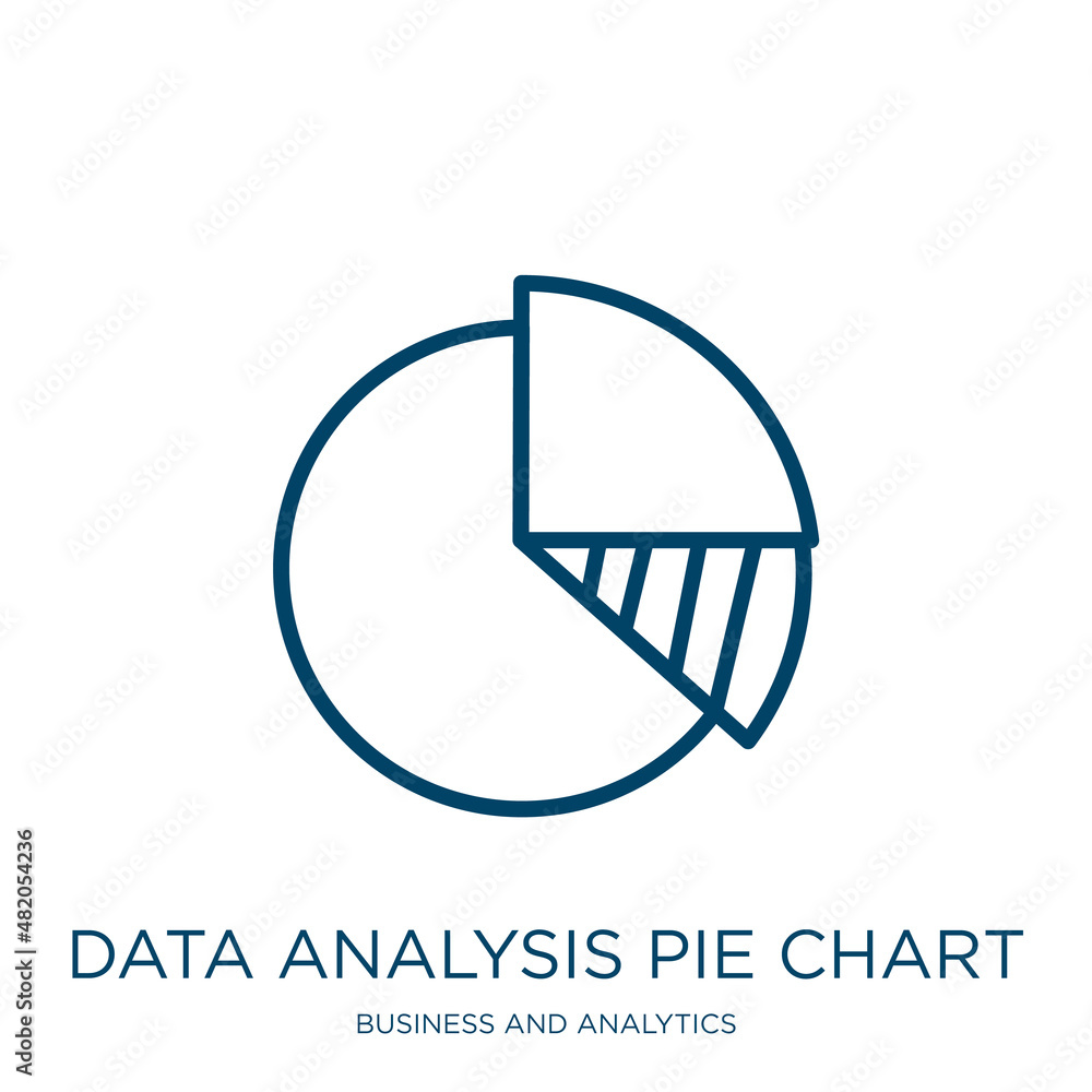 Poster data analysis pie chart icon from business and analytics collection. thin linear data analysis pie c