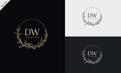 DW WD Signature initial logo template vector