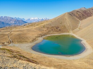 Lake Gignoux in french alps, Ecrins national park, France