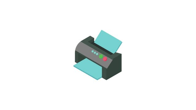 Printer icon animation best cartoon object on white background