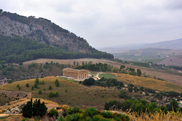 Old greek temple at Segesta, trapani Sicily, Italy
