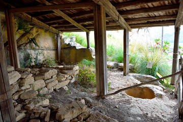 the cave dwelling Old greek temple at Segesta, trapani Sicily, Italy