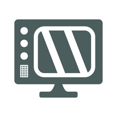 Screen, television, tv icon. Gray vector graphics.