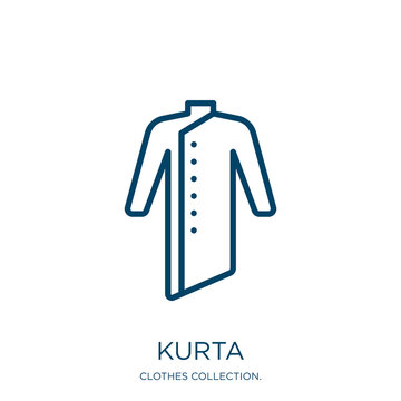 kurta icon from clothes collection. Thin linear kurta, clothing, knickers outline icon isolated on white background. Line vector kurta sign, symbol for web and mobile