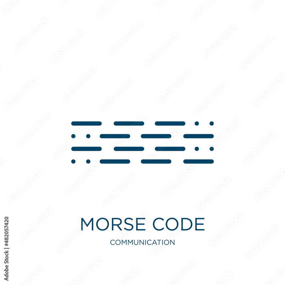 Aufkleber morse code icon from communication collection. thin linear morse code, morse, code outline icon isol
