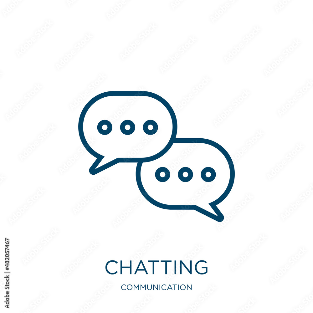 Poster chatting icon from communication collection. thin linear chatting, message, chat outline icon isolat