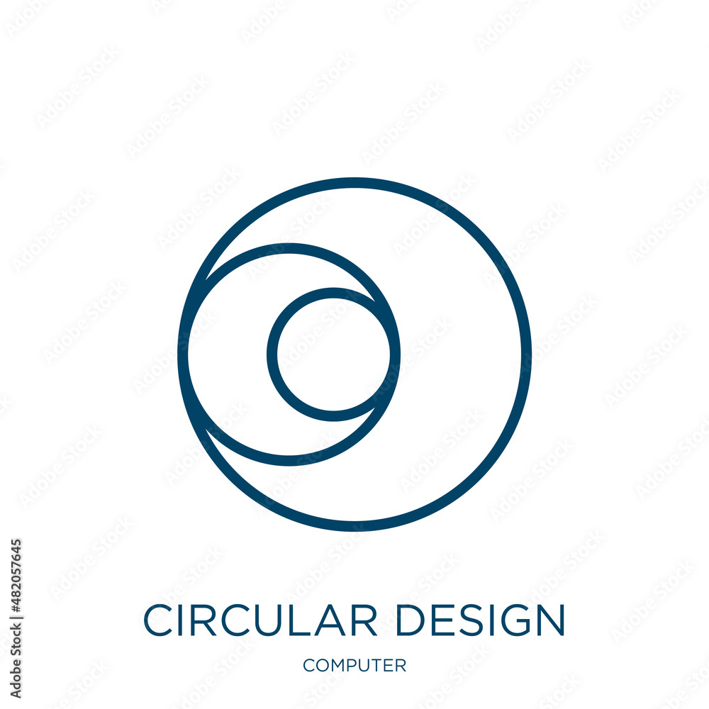 Poster circular design icon from computer collection. thin linear circular design, circular, circle outline