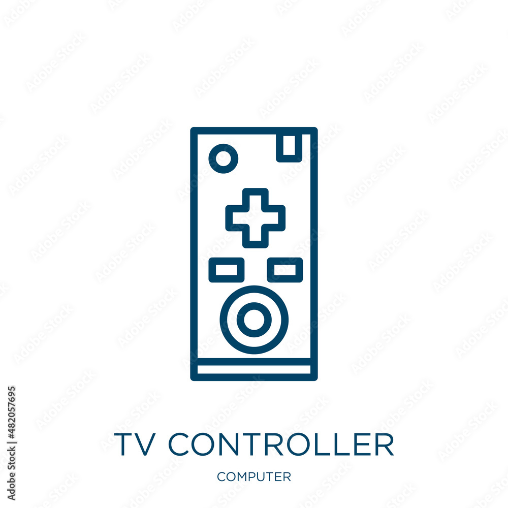 Poster tv controller icon from computer collection. thin linear tv controller, tv, controller outline icon 