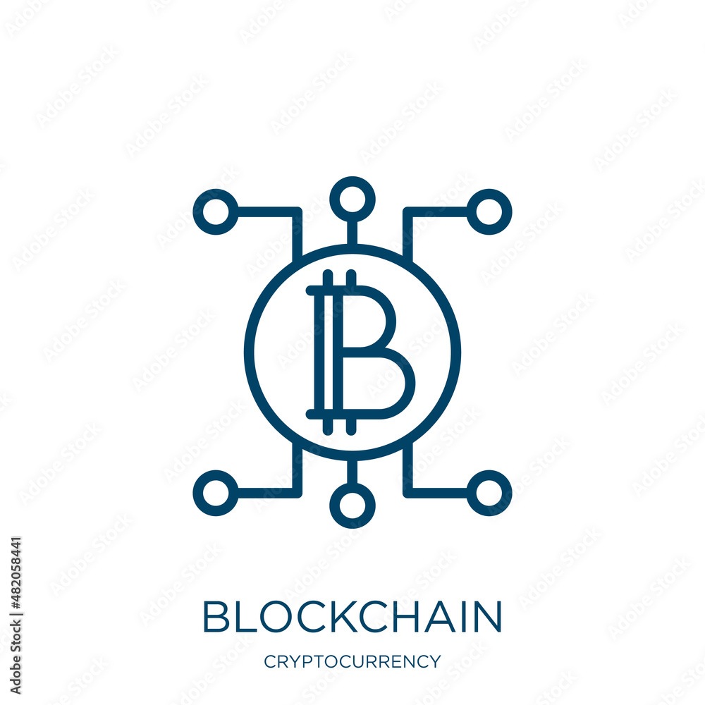 Aufkleber blockchain icon from cryptocurrency collection. thin linear blockchain, internet, digital outline ic