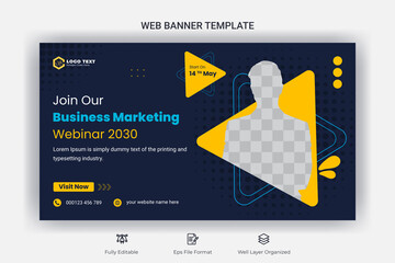 Business marketing webinar social media post template