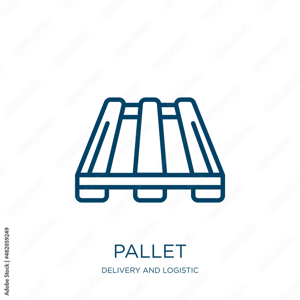 Aufkleber pallet icon from delivery and logistic collection. thin linear pallet, container, shipping outline i