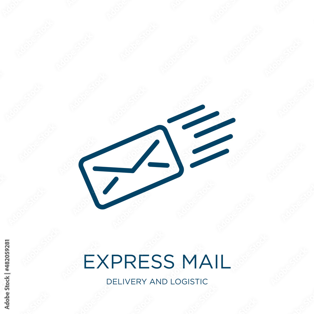 Poster express mail icon from delivery and logistic collection. thin linear express mail, mail, express out
