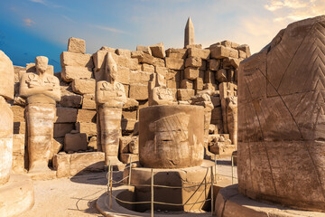 Ancient architectural scenery of the Third Pylon in Karnak Temple, Luxor, Egypt