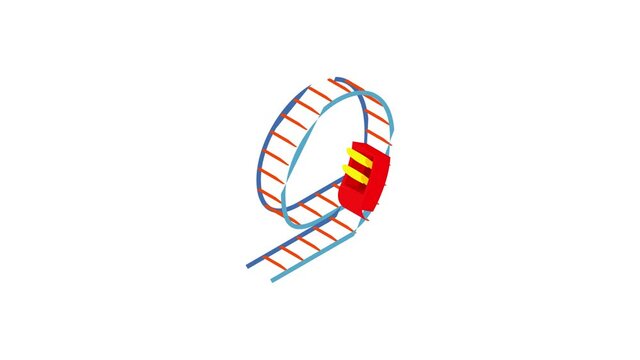Swing roller coaster icon animation best cartoon object on white background