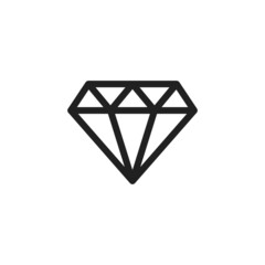 diamond icon or logo isolated sign symbol vector illustration. Brilliant, diamond line icon. linear style sign for mobile concept and web design. Symbol, logo illustration.