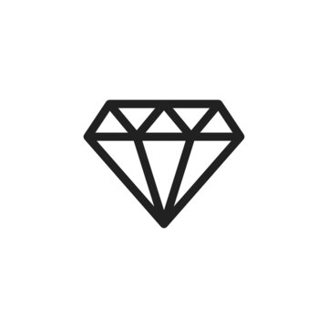 diamond icon or logo isolated sign symbol vector illustration. Brilliant, diamond line icon. linear style sign for mobile concept and web design. Symbol, logo illustration.