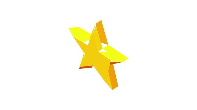 Five-pointed star icon animation best cartoon object on white background