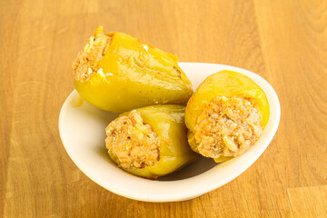 Bell Bulgarian pepper stuffed meat
