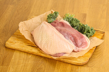 Raw duck breast for cooking
