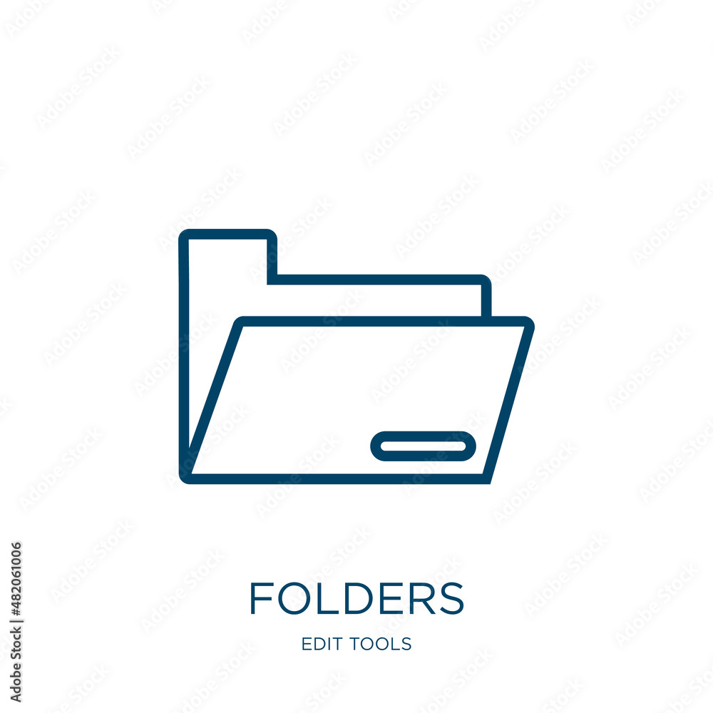 Aufkleber folders icon from edit tools collection. thin linear folders, folder, business outline icon isolated