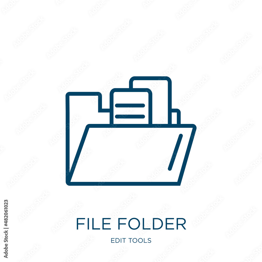 Poster file folder icon from edit tools collection. thin linear file folder, folder, file outline icon isol