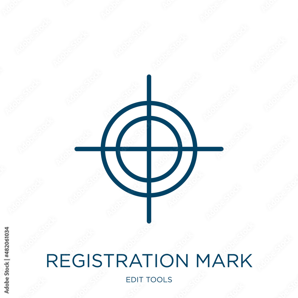 Poster registration mark icon from edit tools collection. thin linear registration mark, registration, mark