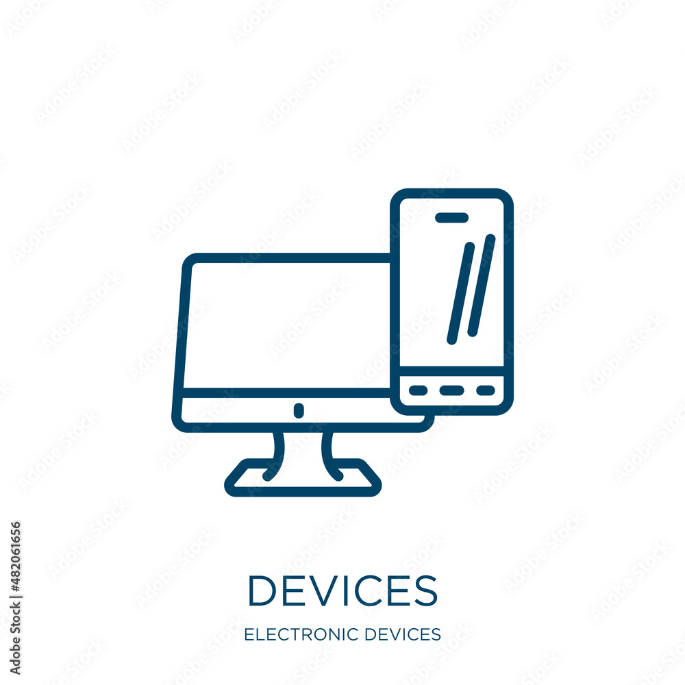 Poster devices icon from electronic devices collection. thin linear devices, device, computer outline icon 