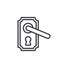 door lock icon on white background. Simple element illustration from Security concept. door handle icon