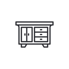 drawer icon vector from home decoration collection. Thin line drawer outline icon vector illustration. Outline, thin line drawer. drawer icon vector from furniture home decor collection.