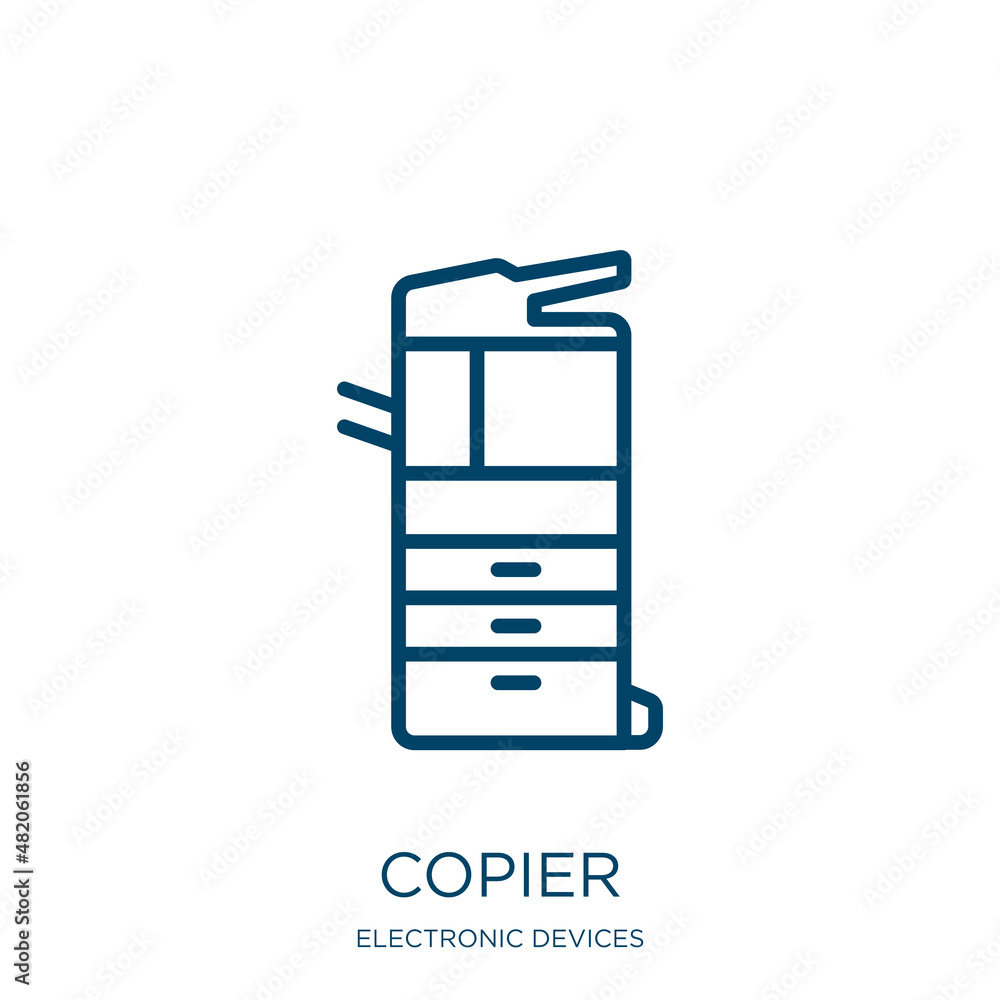 Poster copier icon from electronic devices collection. thin linear copier, computer, machine outline icon i