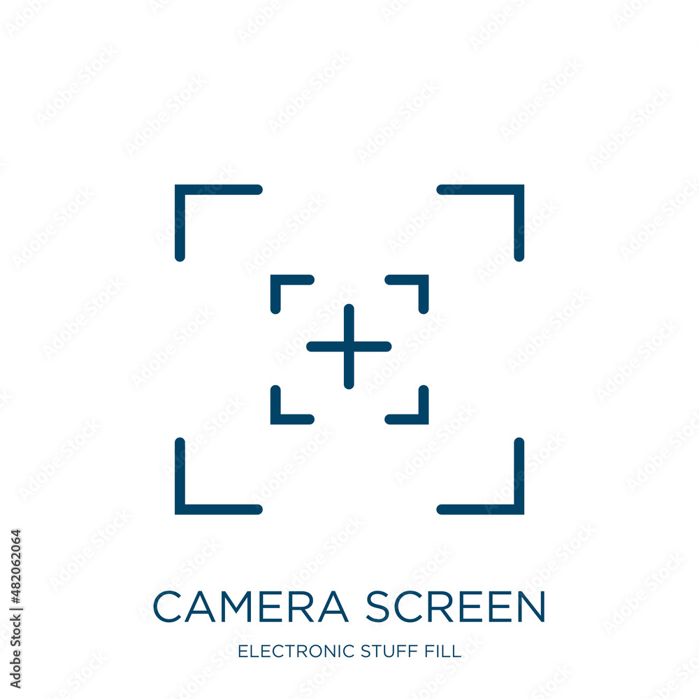 Poster camera screen icon from electronic stuff fill collection. thin linear camera screen, screen, camera 