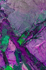 Abstract background closeup of a painting with brushstrokes. Rough art paint smear. Large multicolor spots of brush strokes and palette knife on the canvas
