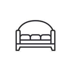 Sofa, linear style sign for mobile concept and web design. Symbol, logo illustration. Pixel perfect vector graphics. sofa icon vector from furnitures collection. Thin line sofa outline icon vector.