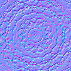 Beautiful multicolor abstract geometric kaleidoscope background, normal map, 3d rendered