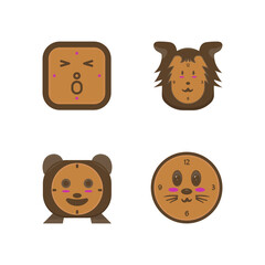 character clock cute with brown color