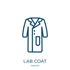 lab coat icon from fashion collection. Thin linear lab coat, medical, health outline icon isolated on white background. Line vector lab coat sign, symbol for web and mobile