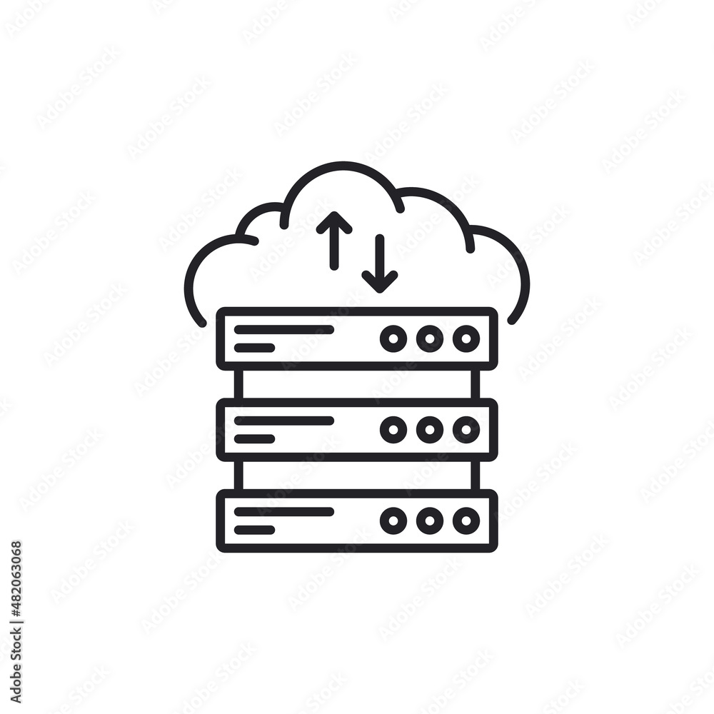 Poster cloud server vector icon. cloud server icon, cloud sync, secure, cloud services icons, digital, edit