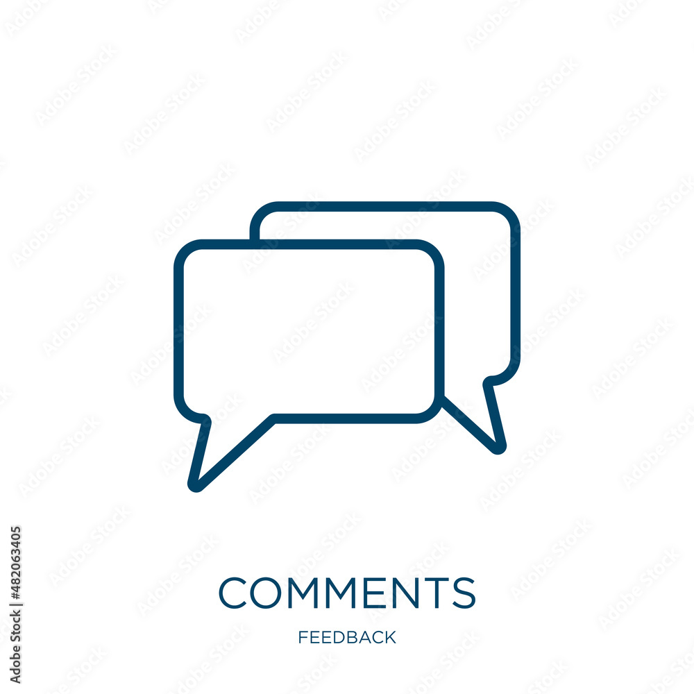Poster comments icon from feedback collection. thin linear comments, comment, communication outline icon is
