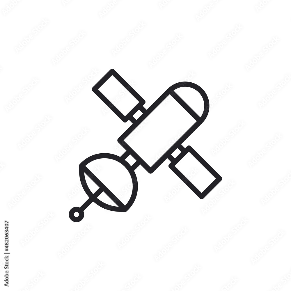 Poster satelite icon design trendy line style vector image. symbol of satelite. thin line icon of set of sp