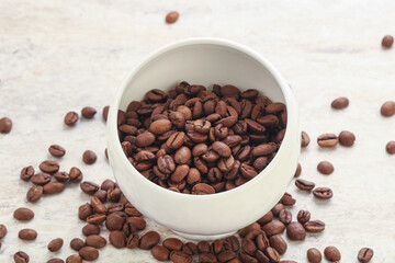 Roasted coffee bean in the bowl