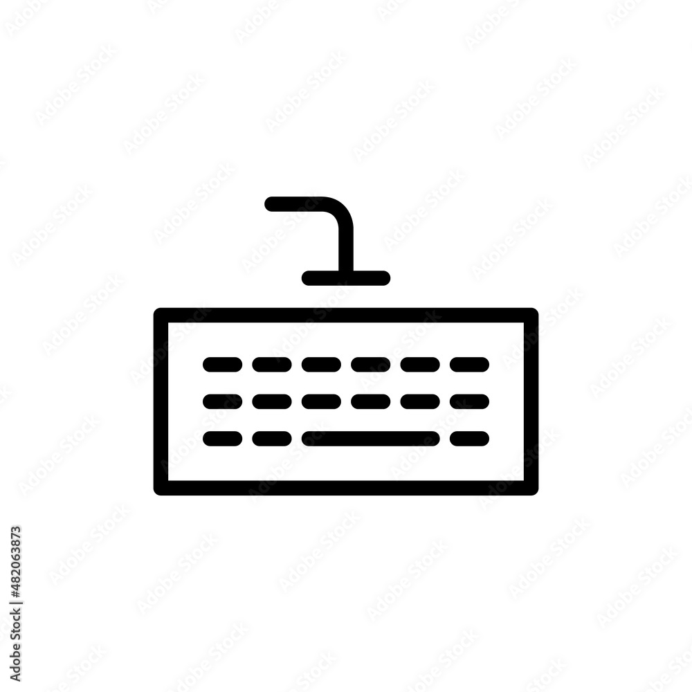 Poster keyboard line icon on white background. keyboard of computer - black icon on white background vector