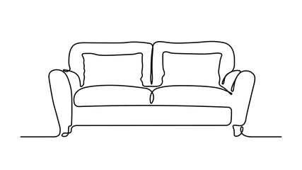 Sofa one line vector illustartion