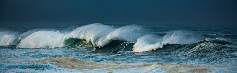 Huge waves on the Oregon coast near Depoe Bay during a winter storm