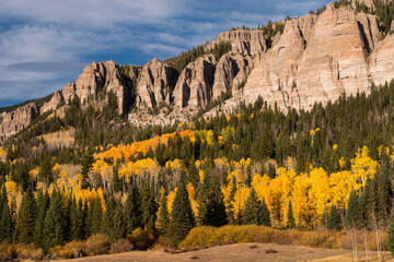 Colorful Autumn Landscape in the Cimarron Valley, Colorado. 