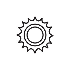 The sun icon. Flat sun icon. vector illustration.