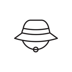 hat icon vector from jungle collection. Thin line hat outline icon vector illustration. Outline, thin line hat icon for website. Safari hat, cork helmet line icon.