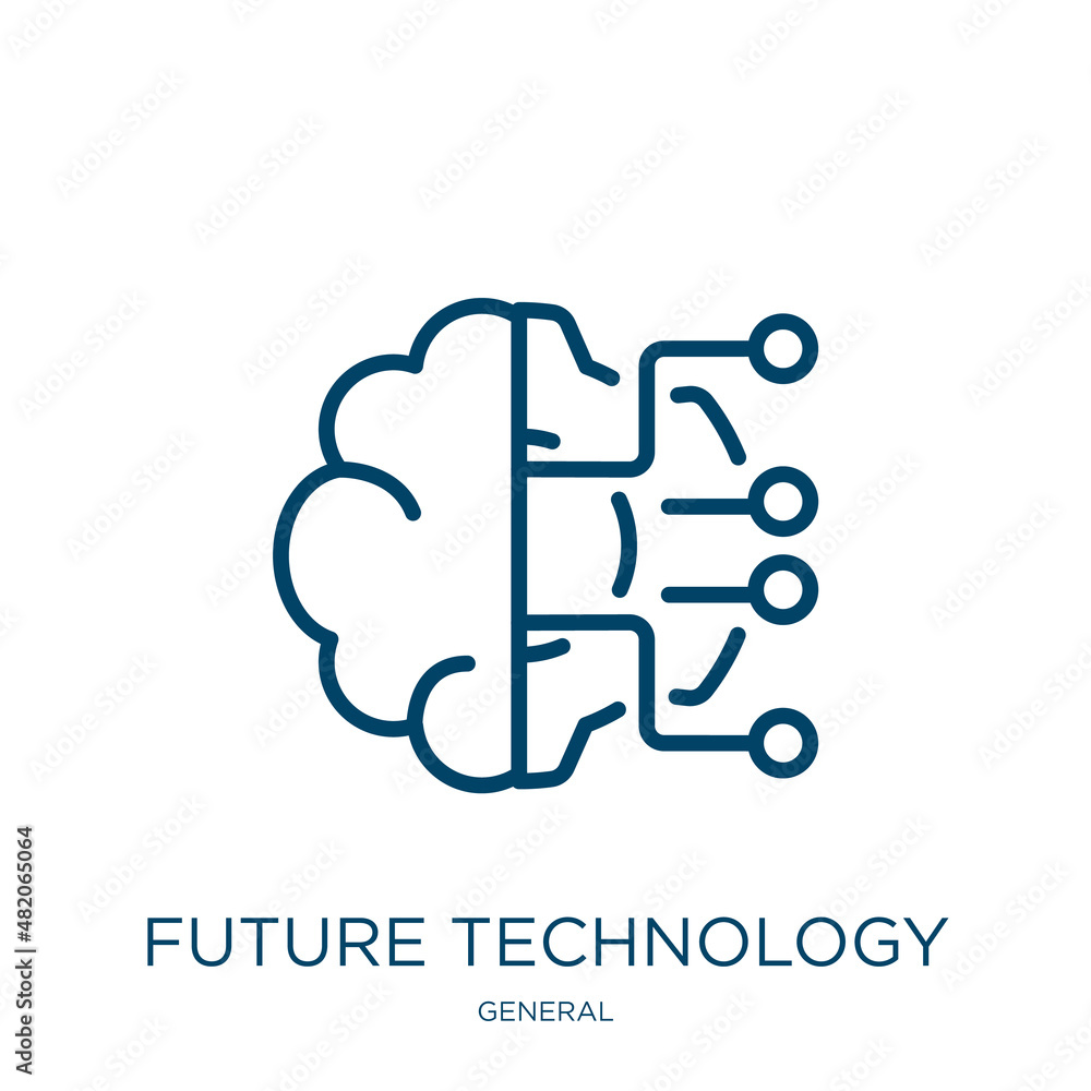Poster future technology icon from general collection. thin linear future technology, internet, technology 